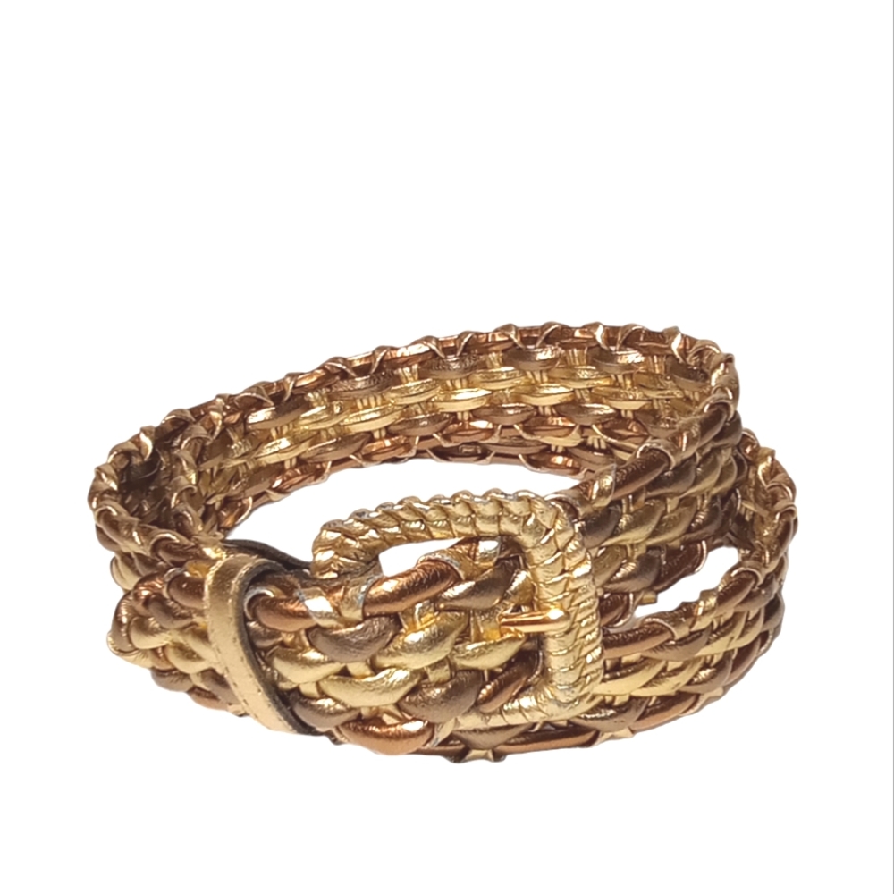 Vintage Donna Katz Gold Bronze Tone Totally Adjustable Braided Women's Belt 33"
